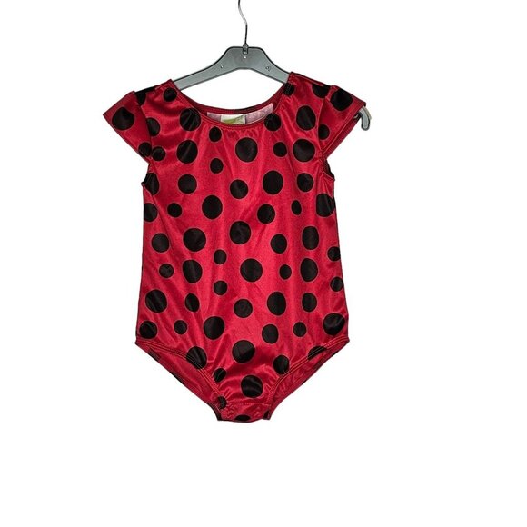 Crazy 8 Red Black Lady Bug Wings Short Sleeve Leotard Costume 4 5 "Years NWT - Picture 2 of 6